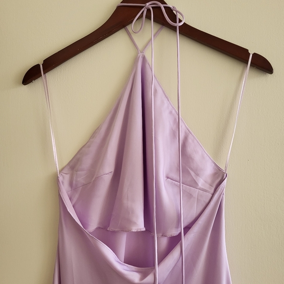 Silk Lavender Halter Dress - Picture 5 of 9
